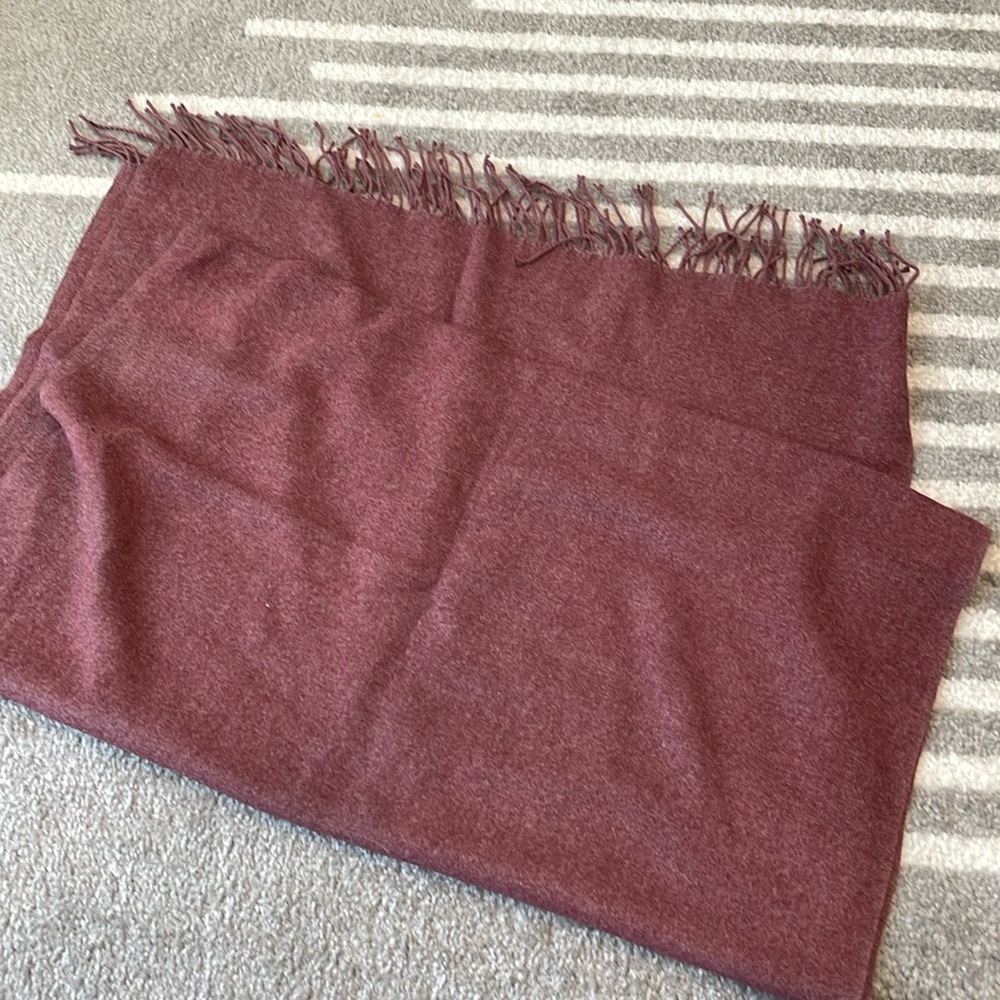 Soft Red scarf with fringe
